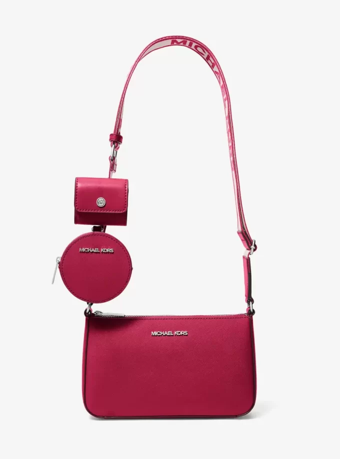 Jet Set Small Saffiano Leather Crossbody Bag with Case for Apple Airpods Pro®