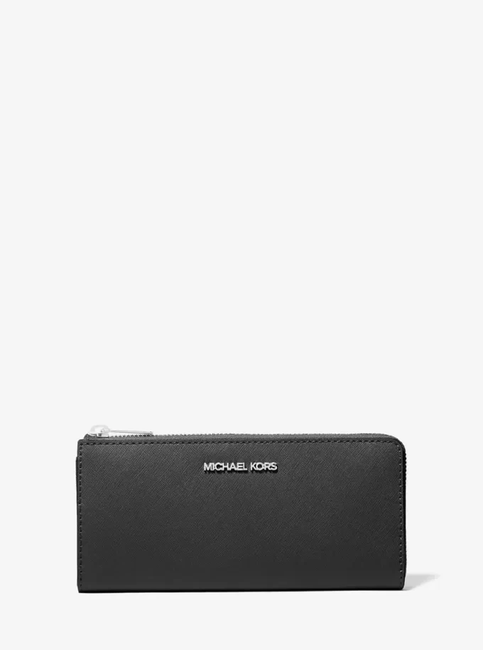 Jet Set Travel Large Saffiano Leather Quarter-Zip Wallet Jet Set Travel Large Saffiano Leather Quarter-Zip Wallet