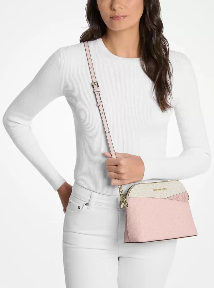 Jet Set Travel Medium Color-Block Signature Logo Crossbody Bag Jet Set Travel Medium Color-Block Signature Logo Crossbody Bag