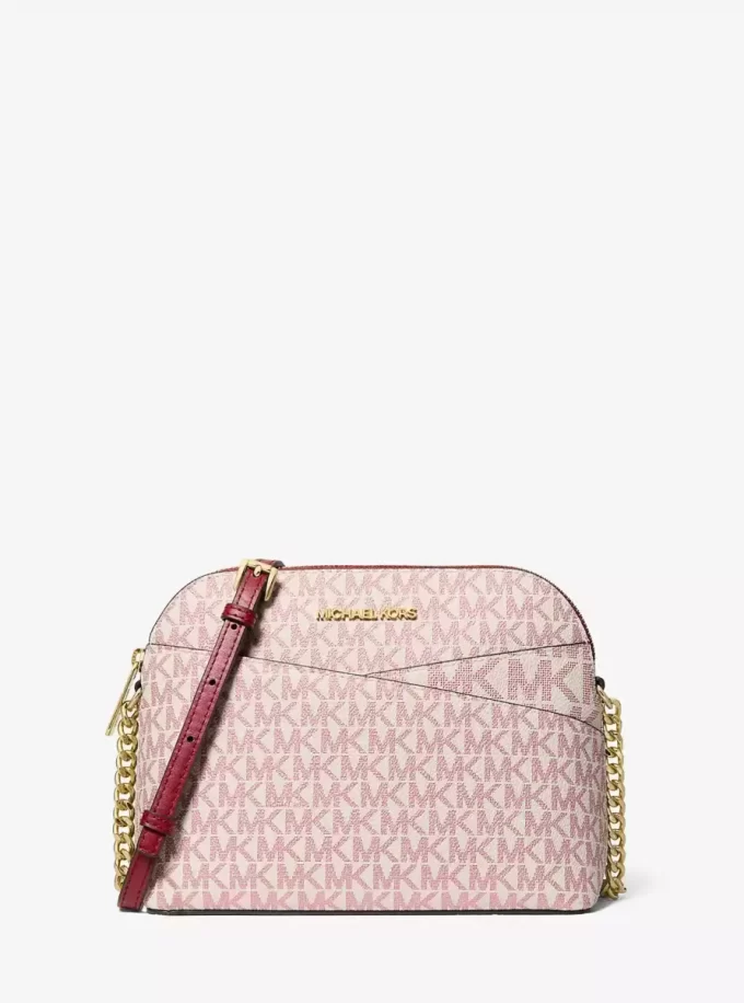 Jet Set Travel Medium Signature Logo Dome Crossbody Bag Jet Set Travel Medium Signature Logo Dome Crossbody Bag