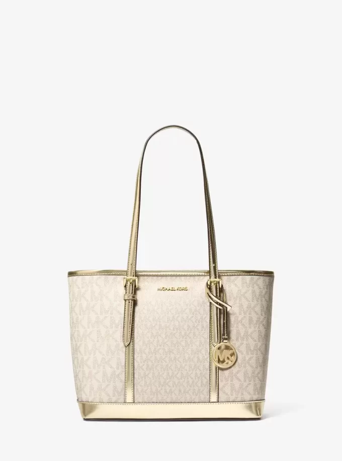 Jet Set Travel Small Metallic Logo Top-Zip Tote Bag Jet Set Travel Small Metallic Logo Top-Zip Tote Bag