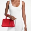 Laila Small Metallic Signature Logo Satchel