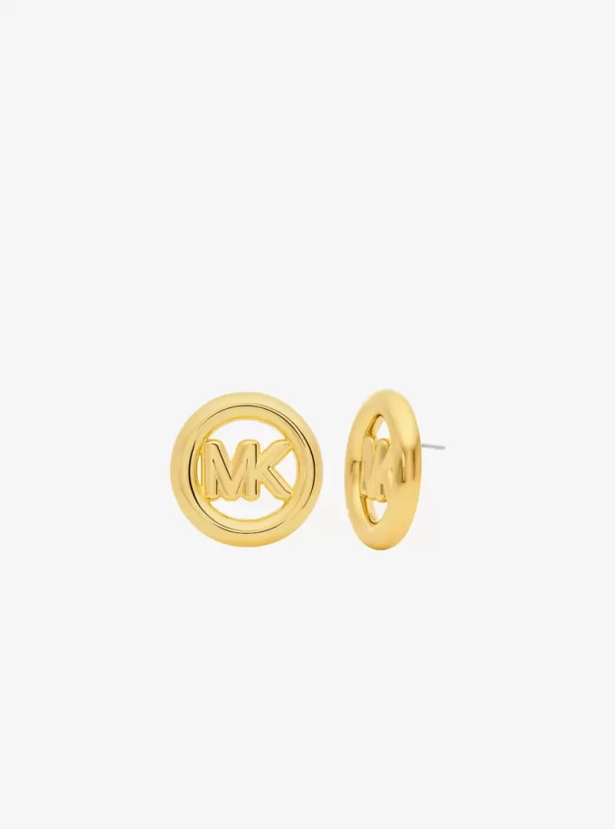 Large Logo Charm Stud Earrings Large Logo Charm Stud Earrings