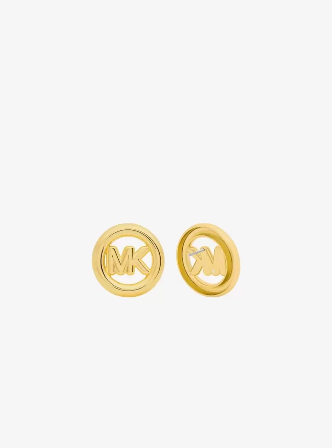 Large Logo Charm Stud Earrings Large Logo Charm Stud Earrings