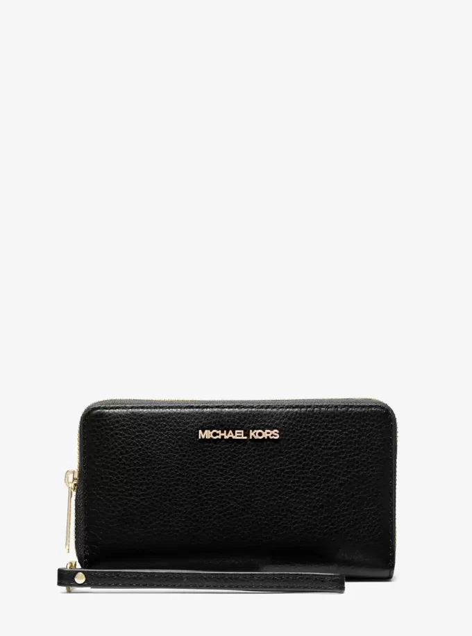 Large Pebbled Leather Smartphone Wristlet Large Pebbled Leather Smartphone Wristlet