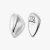 Large Precious Metal-Plated Brass Pebble Earrings
