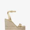 Leighton Metallic Leather Wedge Sandal Leighton Metallic Leather Wedge Sandal