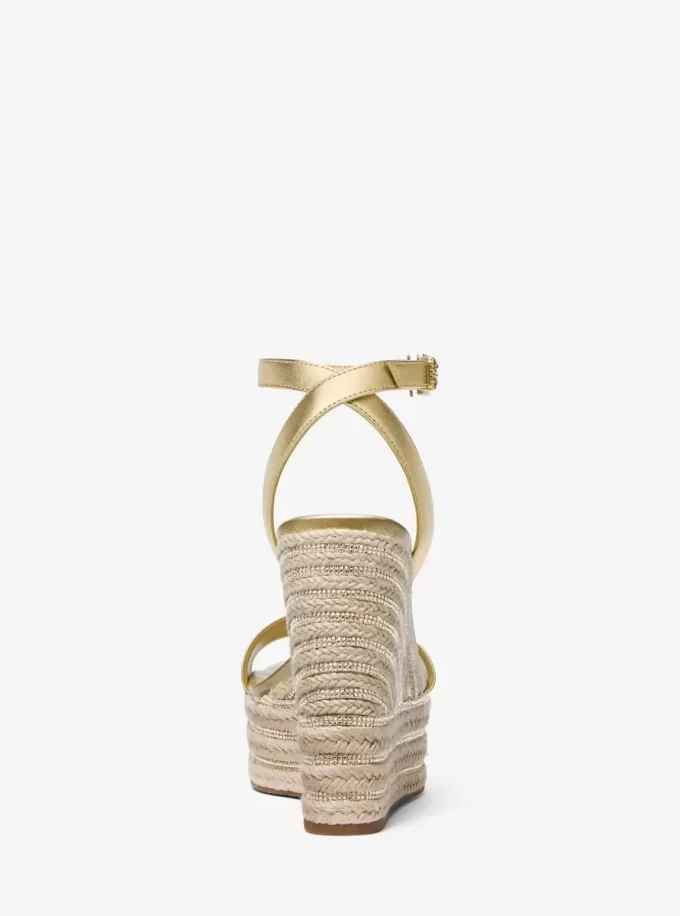 Leighton Metallic Leather Wedge Sandal Leighton Metallic Leather Wedge Sandal