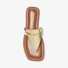 Lena Metallic Leather T-Strap Sandal