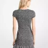 Leopard Print Smocked Mini Dress
