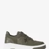Lexi Embellished Mixed-Media Sneaker