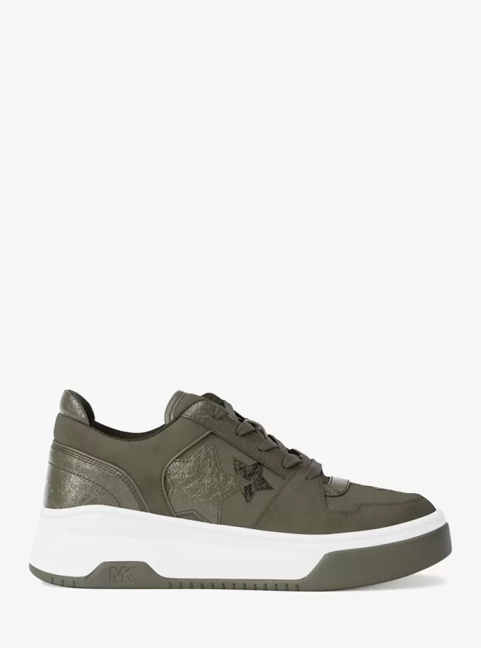 Lexi Embellished Mixed-Media Sneaker