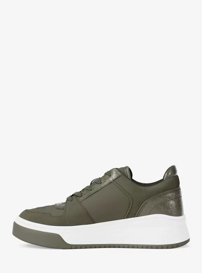 Lexi Embellished Mixed-Media Sneaker