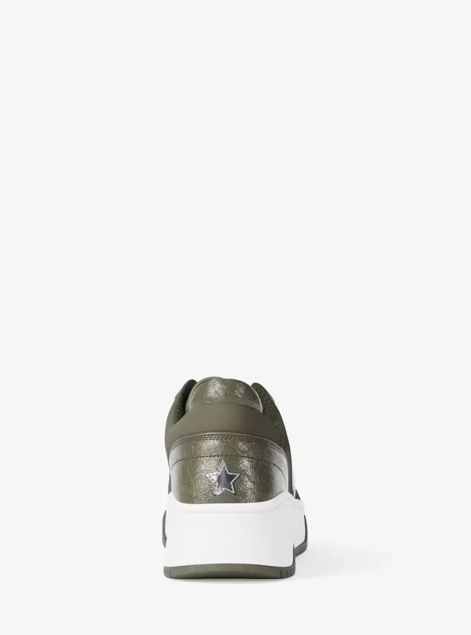 Lexi Embellished Mixed-Media Sneaker