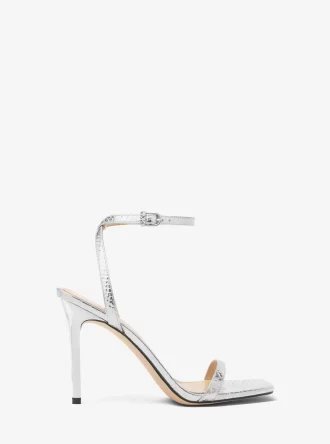 Liana Metallic Snake Embossed Leather Sandal