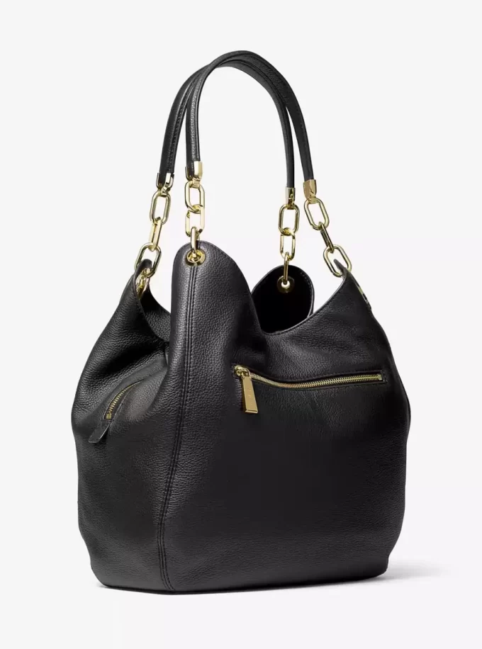 Lillie Large Pebbled Leather Shoulder Bag