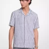 Linen and Cotton Blend Striped Shirt Linen and Cotton Blend Striped Shirt