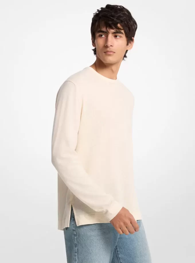 Linen and Cotton Jersey Long-Sleeve T-Shirt Linen and Cotton Jersey Long-Sleeve T-Shirt