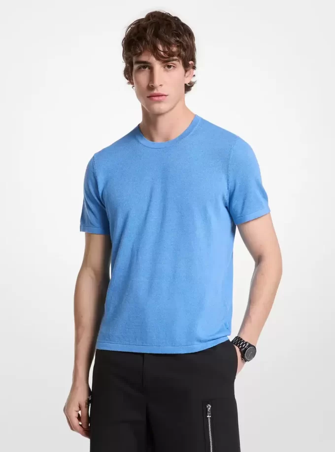 Linen and Cotton Short-Sleeve Sweater Linen and Cotton Short-Sleeve Sweater