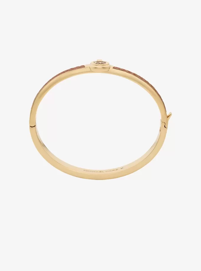Lock Charm Leather Bangle Lock Charm Leather Bangle