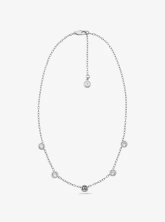 Logo Bezeled Pavé Necklace
