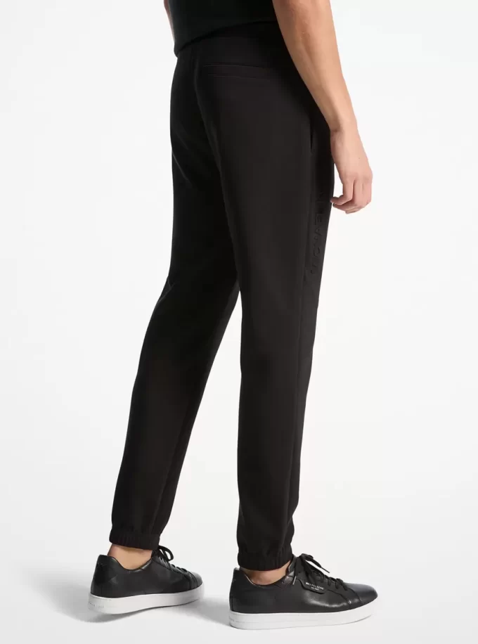 Logo Embossed Cotton Blend Joggers