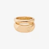 Logo Engraved Double Layered Signet Ring Logo Engraved Double Layered Signet Ring