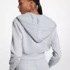 Logo Jacquard Cropped Zip-Up Hoodie