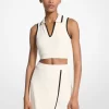 Logo Jacquard Knit Tech Cropped Top