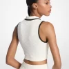 Logo Jacquard Knit Tech Cropped Top