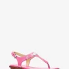 Logo Plate T-Strap Sandal