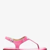 Logo Plate T-Strap Sandal