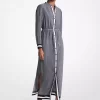 Logo Print Satin Belted Maxi Dress Logo Print Satin Belted Maxi Dress