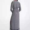 Logo Print Satin Belted Maxi Dress Logo Print Satin Belted Maxi Dress