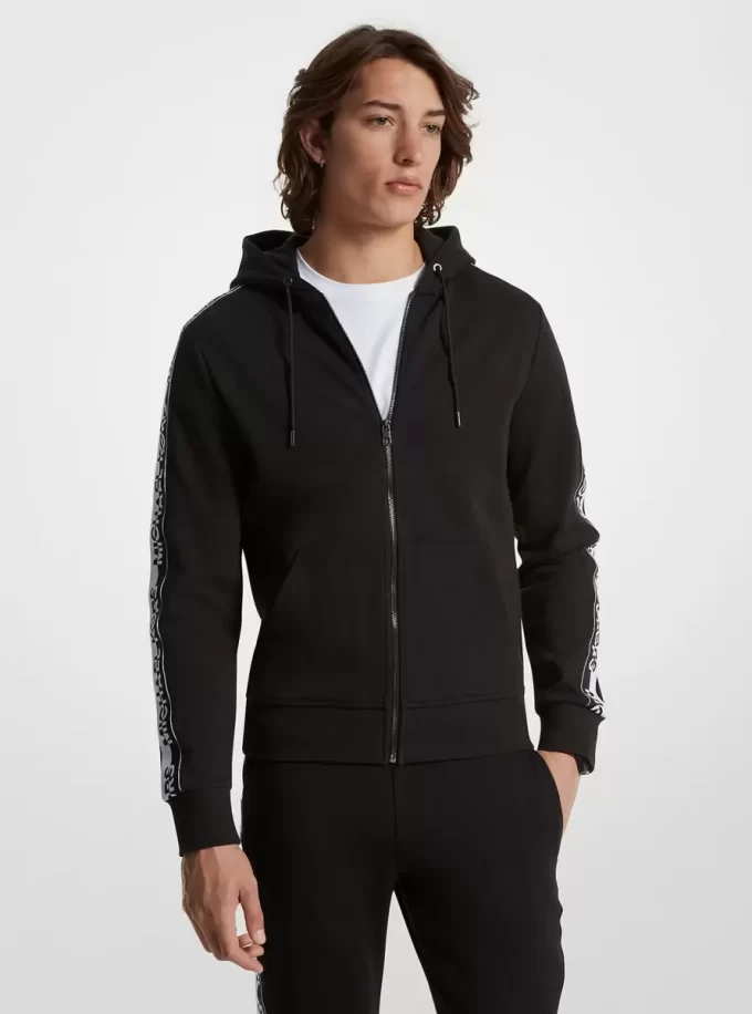 Logo Tape Cotton Blend Zip-Up Hoodie Logo Tape Cotton Blend Zip-Up Hoodie