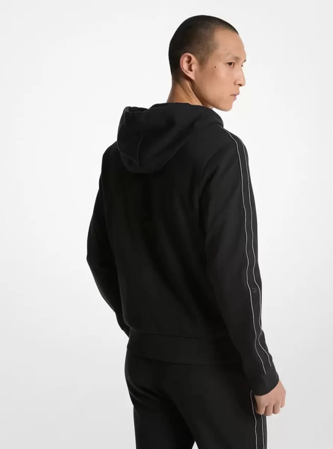 Logo Tape Cotton Blend Zip-Up Hoodie Logo Tape Cotton Blend Zip-Up Hoodie