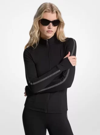Logo Tape Stretch Nylon Jacket