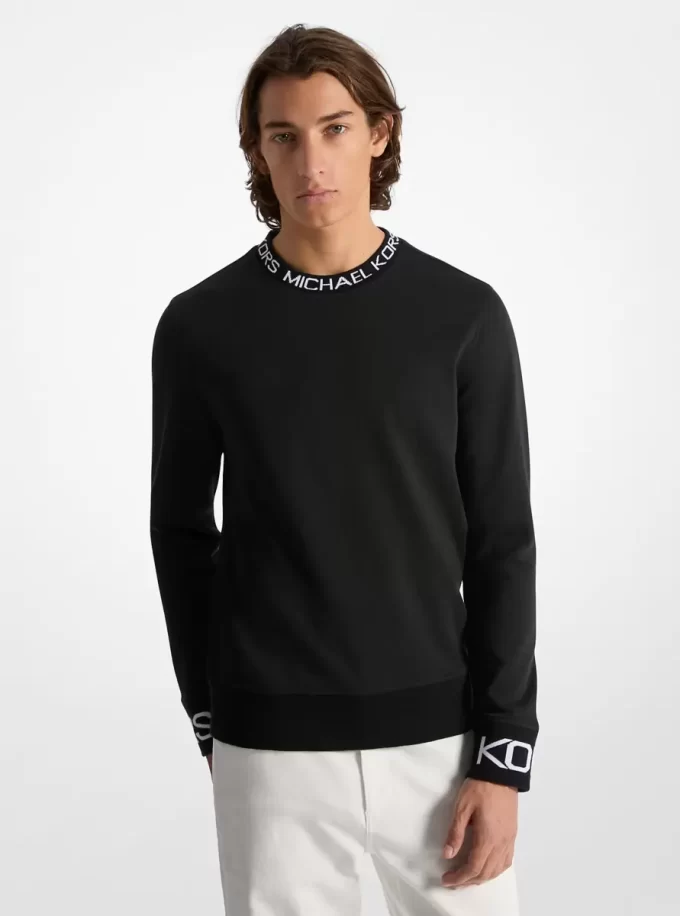 Logo Trim Cotton Blend Sweatshirt Logo Trim Cotton Blend Sweatshirt