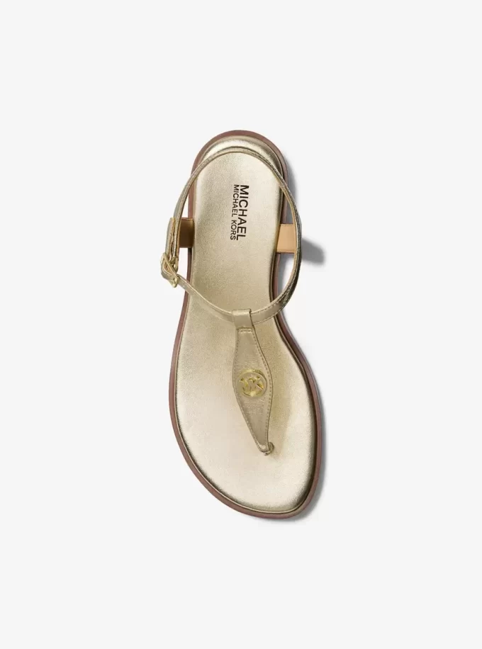 Mallory Metallic T-Strap Sandal