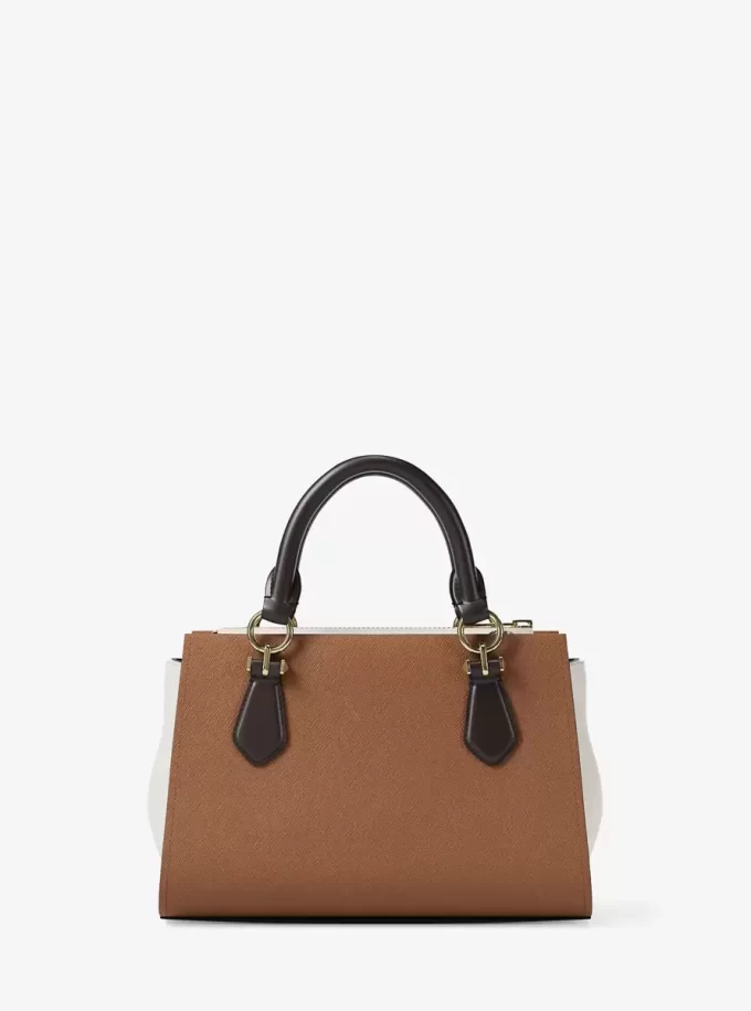 Marilyn Small Color-Block Saffiano Leather Messenger Bag