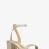 Merriam Glitter-Embellished Leather Sandal