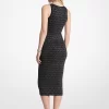 Metallic Logo Jacquard Midi Dress