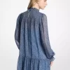 Metallic Paisley Print Georgette Dress