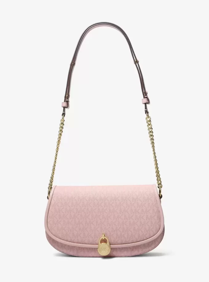 Mila Medium Signature Logo Messenger Bag