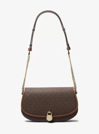 Mila Medium Signature Logo Messenger Bag
