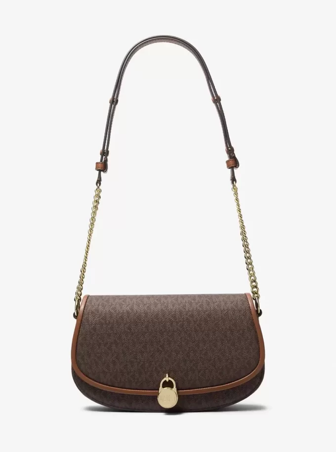 Mila Medium Signature Logo Messenger Bag