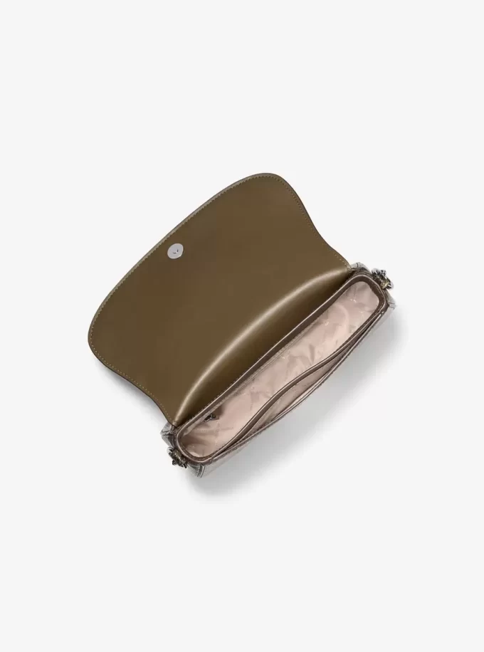 Mila Medium Snake Embossed Messenger Bag