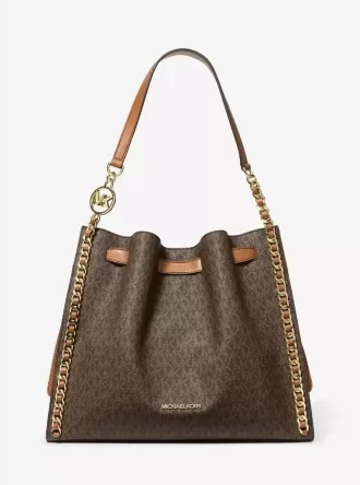 Mina Large Signature Logo Chain Shoulder Bag Mina Large Signature Logo Chain Shoulder Bag