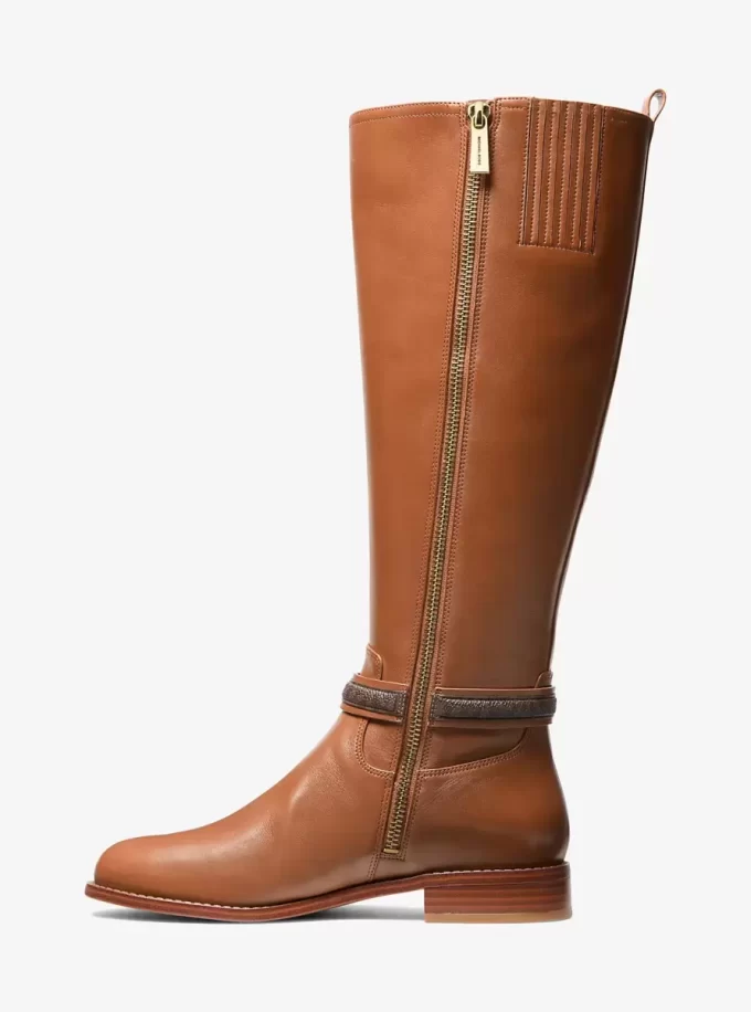 Mindy Leather and Signature Logo Trim Boot