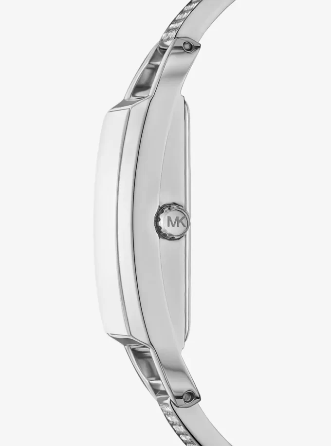 Mini Empire Pavé Silver-Tone Bangle Watch